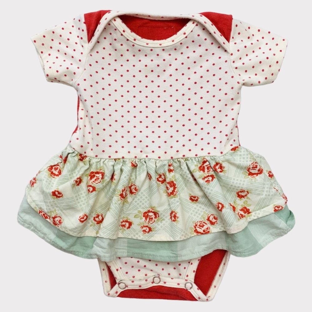 G03-Persnickety, 6-12M, s/s cotton onesie dress bodysuit romper